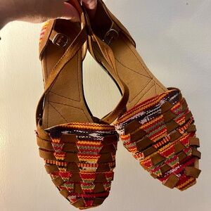 Multicolored huarache sandals